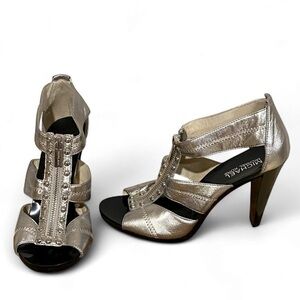 Michael Kors Berkeley Studded T-Strap Zipper Heels Women’s 8 Y2K